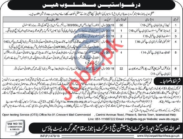 District and Session Judge Bajaur Jobs 2024